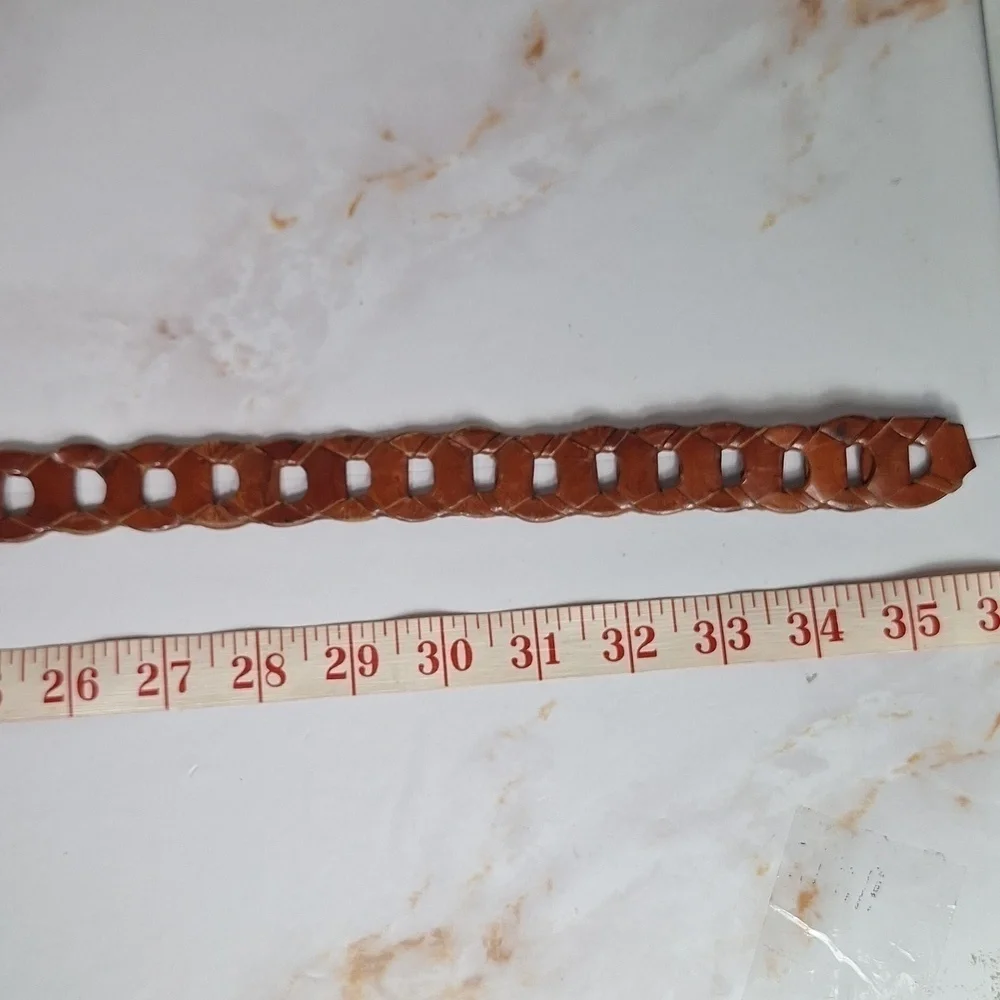 Capezio Leather Belt Solid Brass Buckle Vintage Brown